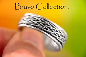 SIZE 9 Solid Sterling Silver Promise Engagement Wedding Thumb Mens Ring 2R-200 - Picture 1 of 8