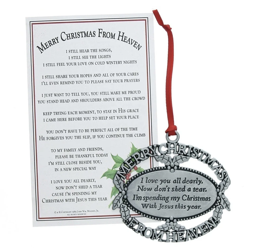 Merry Christmas From Heaven Ornament Moone01