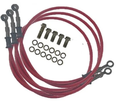 Front Brake Line Kit For 1980-82 Honda Goldwing 1100 GL1100 Interstate Aspencade Foto 1 de 3