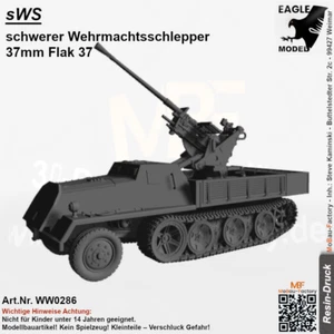 Remolcador pesado sWS Wehrmacht con 37 mm Flak 37 - NUEVO - réplica - Imagen 1 de 5
