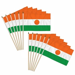 12 Stück Packung Niger 12 x 18 Zoll Handheld Country Stick Flaggen - Bild 1 von 2