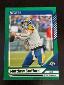 2024 Panini Donruss - Matthew Stafford #240 Green Press Proof - Rams - Foto 1 di 2