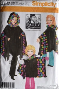 SIMPLICITY PATTERN 4442 FLEECE PONCHOS MISSES/GIRL SIZES S M L UNCUT FF - Picture 1 of 2