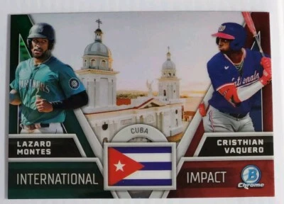 2024 Bowman Chrome International Impact #II-8 Lazaro Montes Cristhian Vaquero - Image 1 of 2