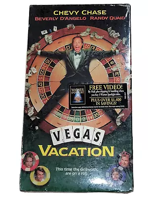 1997 Vegas Vacation VHS Sealed Chevy Chase Dennis Quaid Warner Bros. Foto 1 de 4