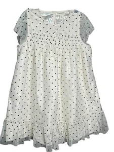 J Crew Crewcuts Polka Dot Tulle Overlay Dress Puff Kids Size 7 Easter Church - Picture 1 of 9
