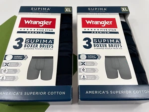 Para hombres WRANGLER 6 pares de calzoncillos boxer de algodón Supima negros talla extra grande XL - Imagen 1 de 9