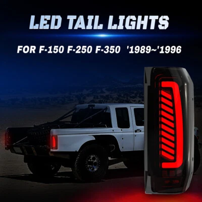 Дымчатые светодиодные задние фонари для задних фонарей тормозов 1989-1996 Ford F150 F250 F350 Bronco. - Изображение 1 из 4