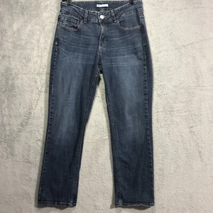 Riders By Lee Women’s Straight Leg Denim Jeans Size 28x28 Mid Rise Dark Wash - Picture 1 of 6