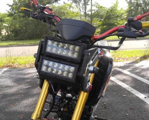Honda Grom 14-16 Double LED Light Bar Headlight Conversion Kit; Black-Out Face - Picture 1 of 5