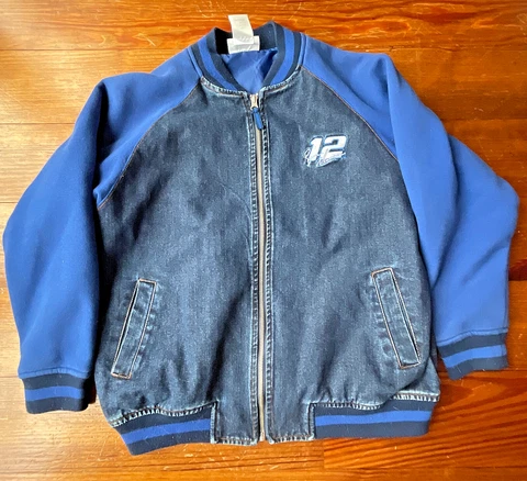 Ryan Newman #12 Nascar denim bomber jacket large Cover