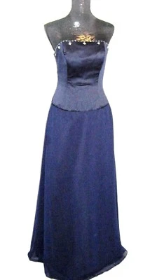 Alfred Angelo Dress Bridesmaid Formal evening maxi Gown bead strapless SZ 8 NEW - Image 1 of 4