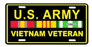 USA Armee Vietnam Veteran Hochglanz Aluminium Nummernschild - Bild 1 von 2