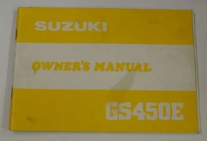 1981 SUZUKI MOTORCYCLE OWNER'S MANUAL GS450E w/ GS450L Supplement C1 - Picture 1 of 1