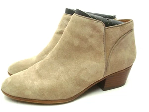 CLARKS SUEDE ANKLE BOOTIE "INDIGO"- WOMENS 8.5 M - BEIGE - Picture 1 of 12