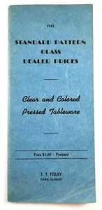 Vajilla prensada de vidrio patrón estándar precios de color claro Foley 1945 - Imagen 1 de 10