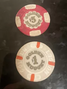 CHIPS DORADOS ATLANTIC CITY DE COLECCIÓN $5 Y $1 1980 PRIMERA EDICIÓN - Imagen 1 de 9