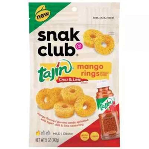 Snak Club Tajin Chili & Limette Mango Ringe 5 Oz. Gummi Kaubar - Bild 1 von 1
