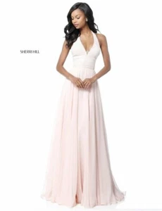 Sherri Hill 51640 Rouge Rosa Atemberaubendes Neckholder Abschlussball Galakleid Kleid Gr. 12 - Bild 1 von 4