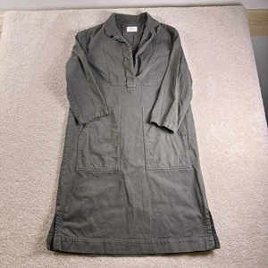 Toast Túnica Midi Vestido Mujer Talla 12 Verde Ejército Algodón Tejido Lona - Imagen 1 de 7