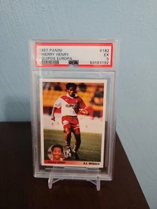1997 Panini Equipos Europa Thierry Henry Rookie Sticker PSA 5 - AS MONACO - Picture 1 of 2