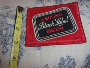 Vintage Werbeaufnäher (Carling) Black Label Bier bestickt - Bild 1 von 3