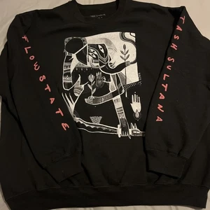 Tash Sultana Men’s Pullover Crew Neck Graphic Print Black Fleece - Picture 1 of 9