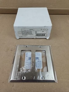 10 Stück NEU Leviton 84409-40 2-Gang Decora Wandplatte Edelstahl  - Bild 1 von 3