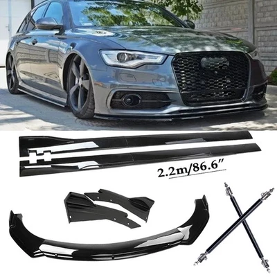 Front Bumper Lip Body Kit Spoiler Side Skirt Rear Lip Glossy For Audi A6 S6 RS6 - Изображение 1 из 4