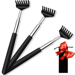 (3-Pack) Black Telescopic Back Scratcher, ELASO Portable Extendable Stainless... - Picture 1 of 7