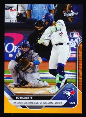 Bo Bichette Blue Jays Returns in Game 1 vs Dodgers 2025 Topps NOW 895 Orange /25 - Image 1 of 2