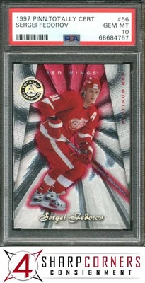 1997 PINNACLE TOTALLY CERTIFIED PLATINUM RED #56 SERGEI FEDOROV HOF POP 2 PSA 10 - Image 1 of 4