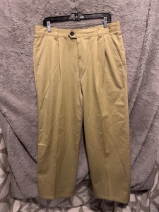 Ermenegildo Zegna Dress Pants Mens 34 X 28 Tan Khaki Straight Leg Made In Italy - Picture 1 of 10
