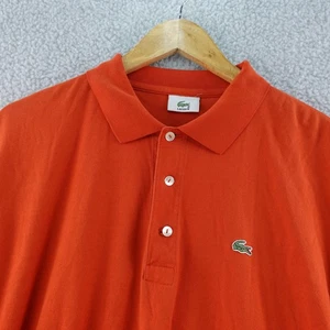 Lacoste Mens L Orange Cotton Short Sleeve Classic Fit Casual Polo Shirt Preppy - Picture 1 of 6