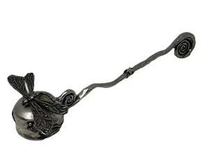 Vintage Zinn skurrile Drangonfly floral Stern Silber Kerze Schnupftabak Schnupftabak - Bild 1 von 7
