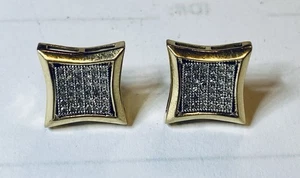 10K Yellow Gold Diamond Earrings 2.4 Grams .417 Threader - Picture 1 of 8
