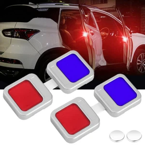 2X Car Door LED Warning Lights Flash Strobe Anti-Collision Safety Lamps Red+Blue - Picture 1 of 8