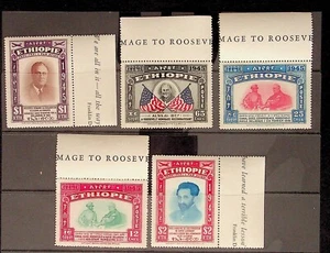 ETHIOPIA Sc 278-80,C21-2 NH ISSUE OF 1947 - ROOSEVELT - Picture 1 of 1