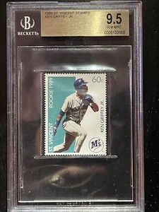 1989 St. Vincent Stamps Ken Griffey Jr. Rookie Stamp BGS GEM MT 9.5