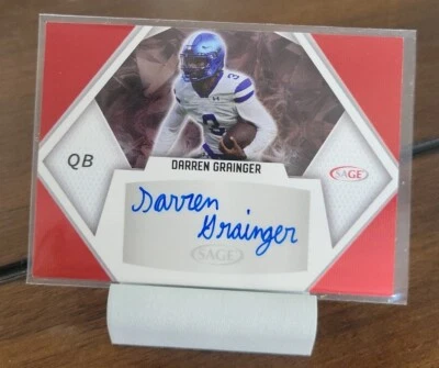 2023 SAGE Low Series Auto Red Darren Grainger #A-DG Georgia State Football Card - Image 1 of 2