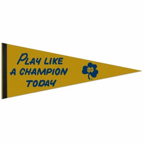 NOTRE DAME PLAY LIKE A CHAMPION TODAY ROLL UP PREMIUM FELT PENNANT 12"x30" NEW Cover
