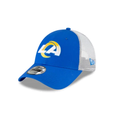 Los Angeles Rams New Era Blue 9Forty Adjustable Trucker 940 Hat - Image 1 of 3