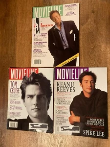 1992 Movieline Magazines Tim Robbins/Keanu Reeves/Tom Cruise Covers (Lot of 3) - Picture 1 of 11
