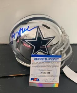 DALLAS COWBOYS- ROGER STAUBACH AUTOGRAPH CHROME MINI HELMET PSA/DNA AG75421 - Picture 1 of 3