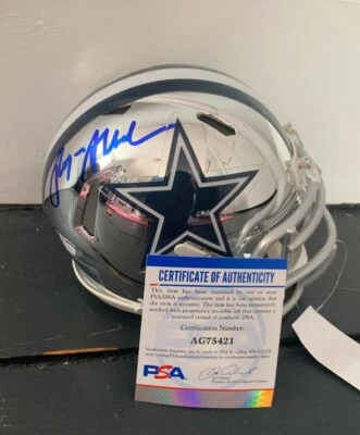 DALLAS COWBOYS- ROGER STAUBACH AUTOGRAPH CHROME MINI HELMET PSA/DNA AG75421 - Image 1 of 3