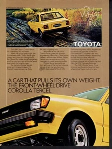Publicidad impresa vintage coche TOYOTA 1981 anuncio Corolla Tercel It's a Blessing - Imagen 1 de 1
