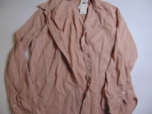 abercrombie and fitch womens button up long sleeve shirt blush pink small - Picture 1 of 6