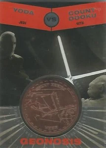 Tarjeta Medallón de Bronce Star Wars Chrome Jedi vs Sith - "Yoda v Count Dooku" - Imagen 1 de 1