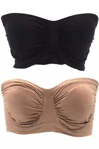 Rhonda Shear Seamless Underwire Bandeau Bra Black/Sienna - Picture 1 of 1