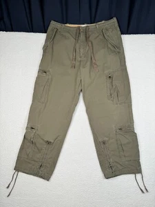 Old Navy Cargohose Herren 36x30 grün solide Utility Taschen Fallschirmjäger Reißverschlüsse - Bild 1 von 21
